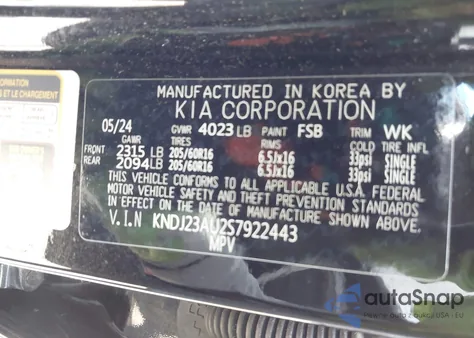 2025 Kia Soul Lx z USA, uszkodzony, nr VIN KNDJ23AU2S7922443